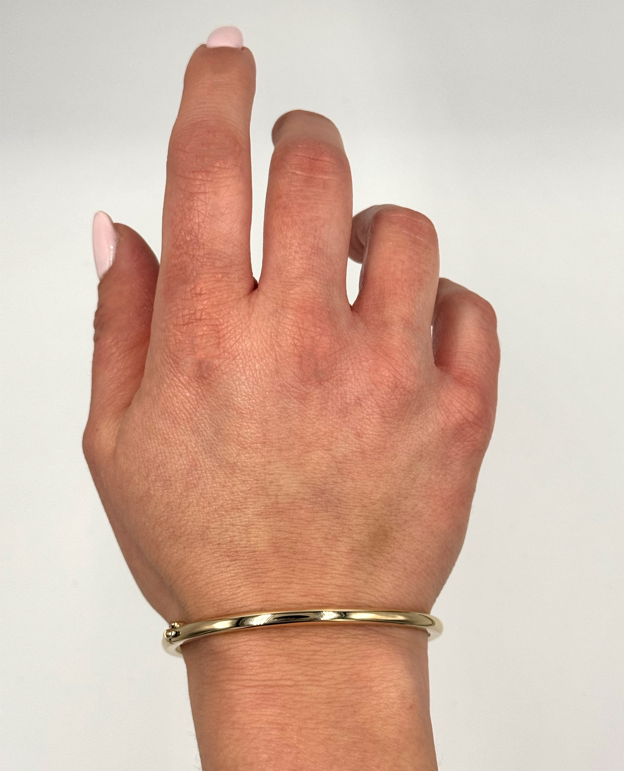 14K Yellow Gold Solid Hinged Bangle Bracelet 3.6mm