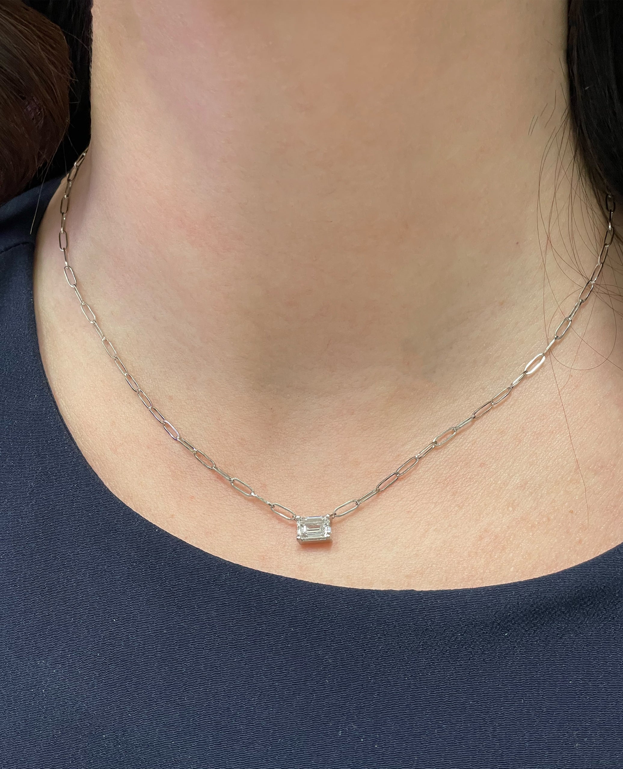 14K White Gold Lab Grown Diamond Necklace