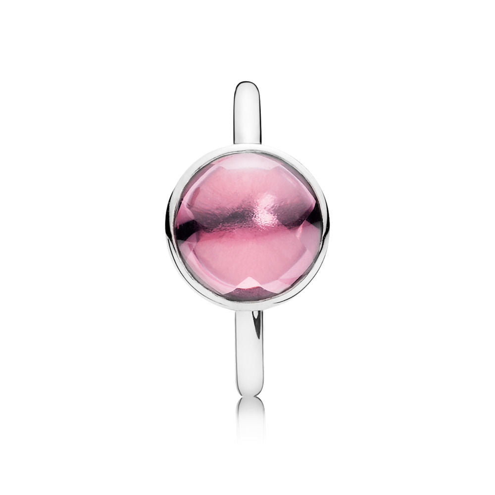 Pandora 190982PCZ Ring Poetic Droplet, Pink CZ, Size 7