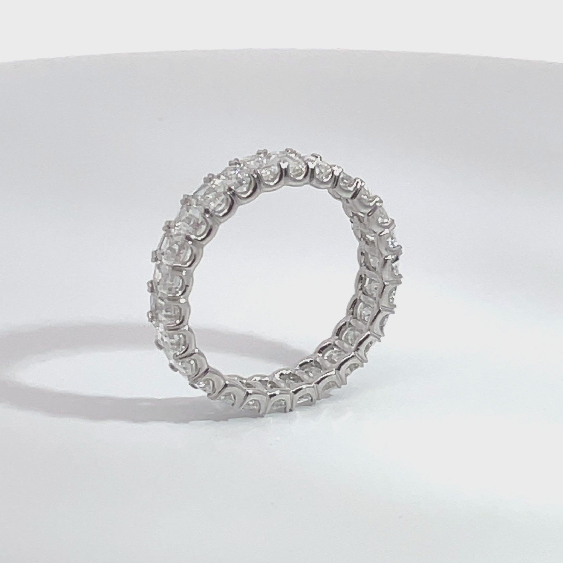 Platinum Emerald Cut Eternity Ring 3.53 Carats