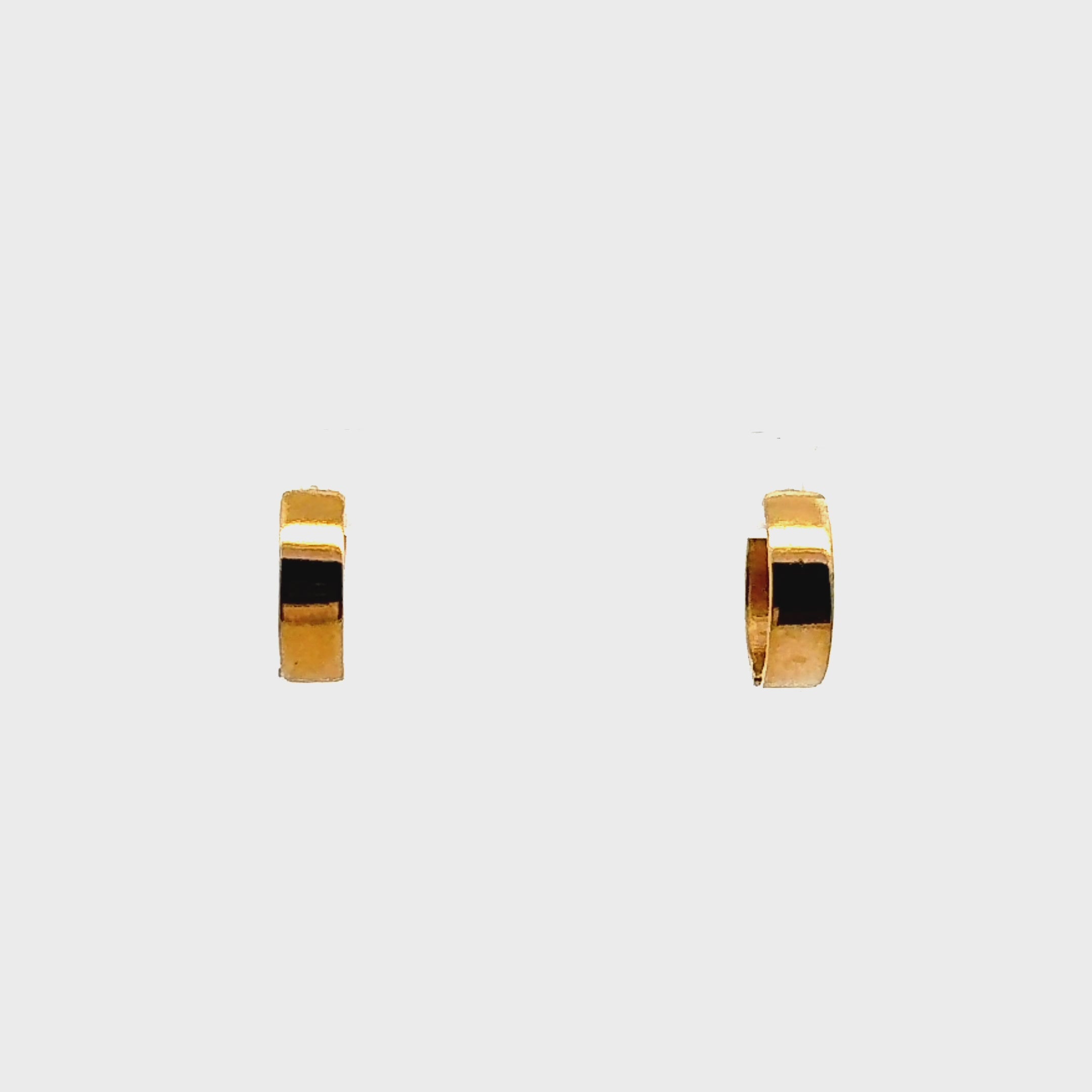 14K Yellow Gold Huggie Hoop Earrings