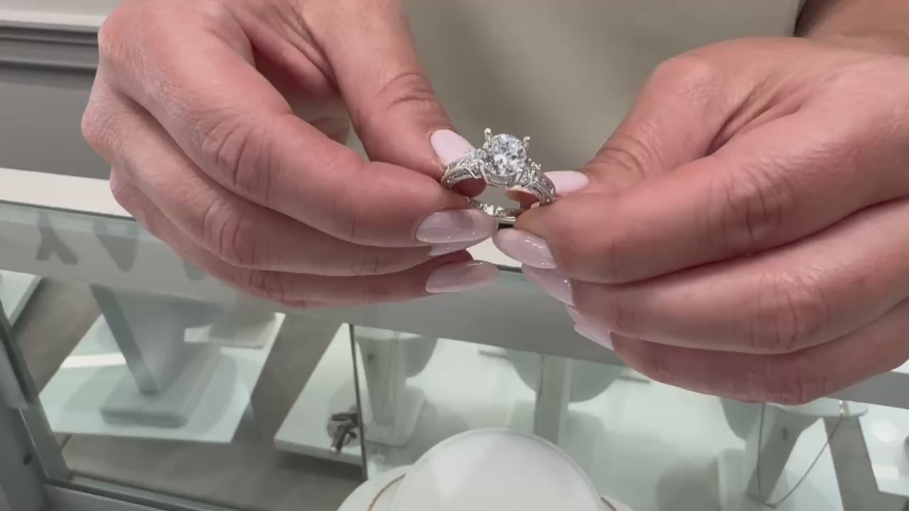 Kirk Kara SS6454B-RS Isabella 18K Hand Engraved Diamond Engagement Ring