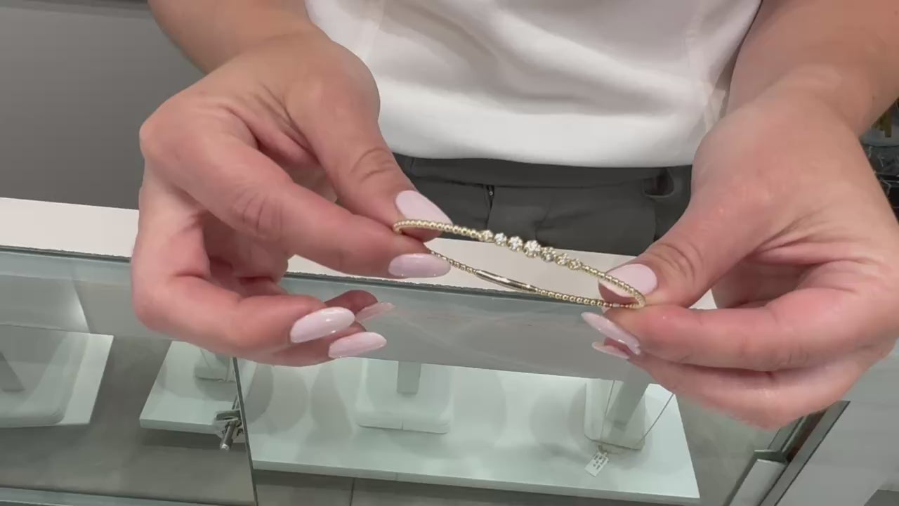 14K Yellow Gold Diamond Bangle Bracelet