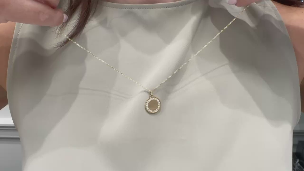 14K Yellow Gold Engravable Necklace With Diamonds
