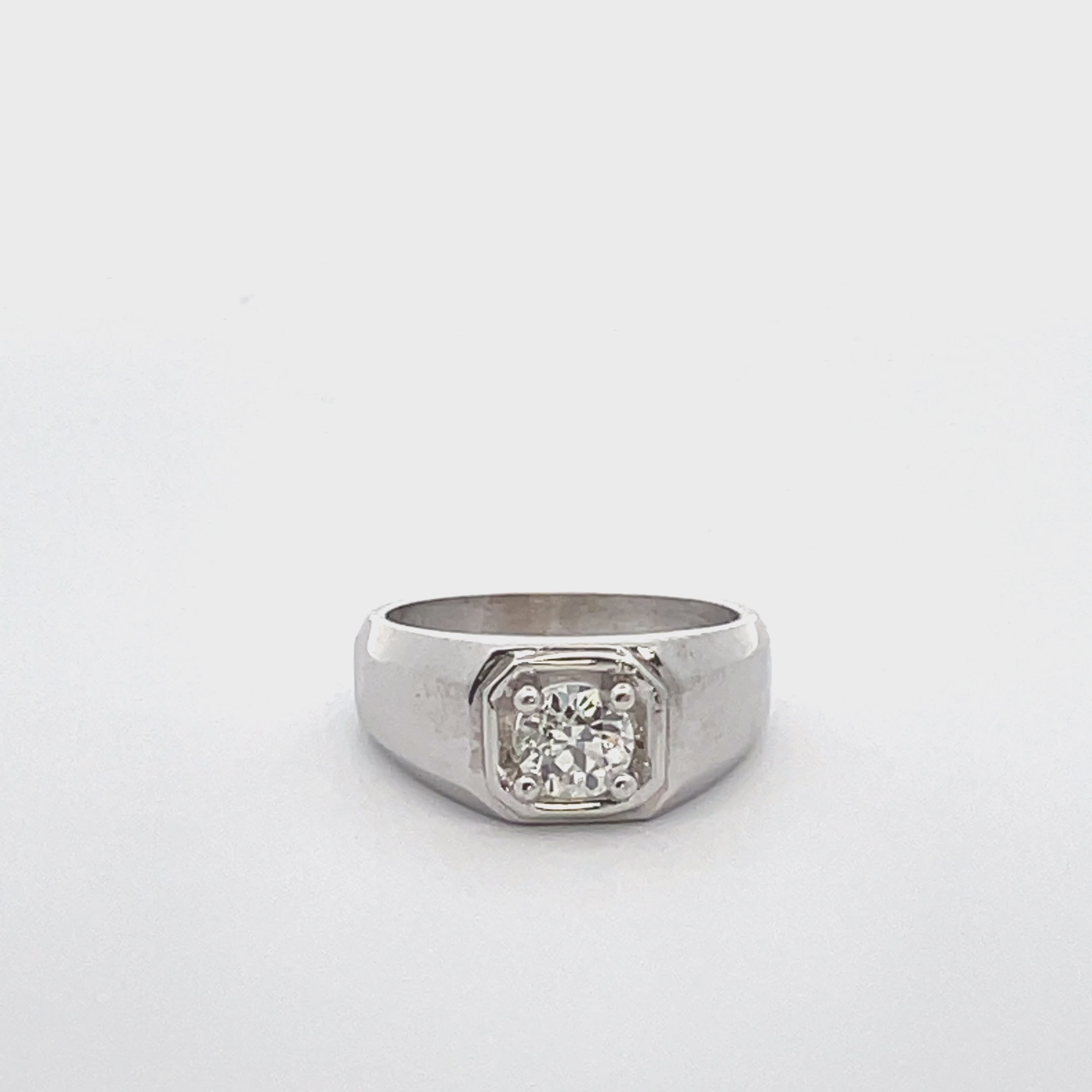 Men's 14K White Gold Diamond Ring