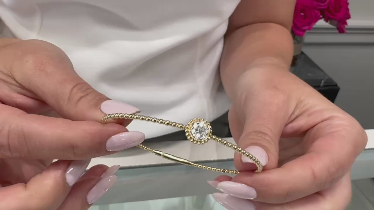 14K Yellow Gold Diamond Bangle Bracelet