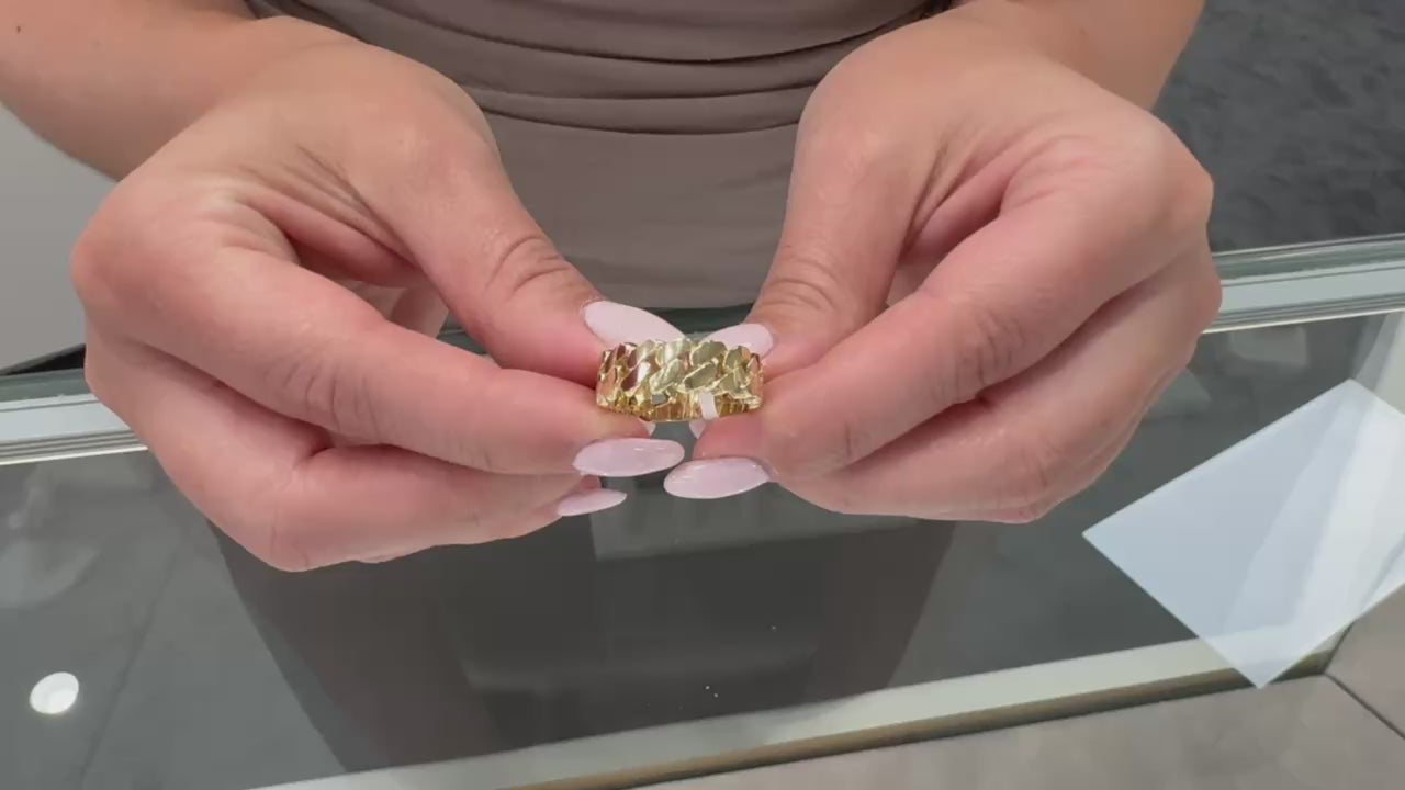 14K Yellow Gold Chain Link Ring