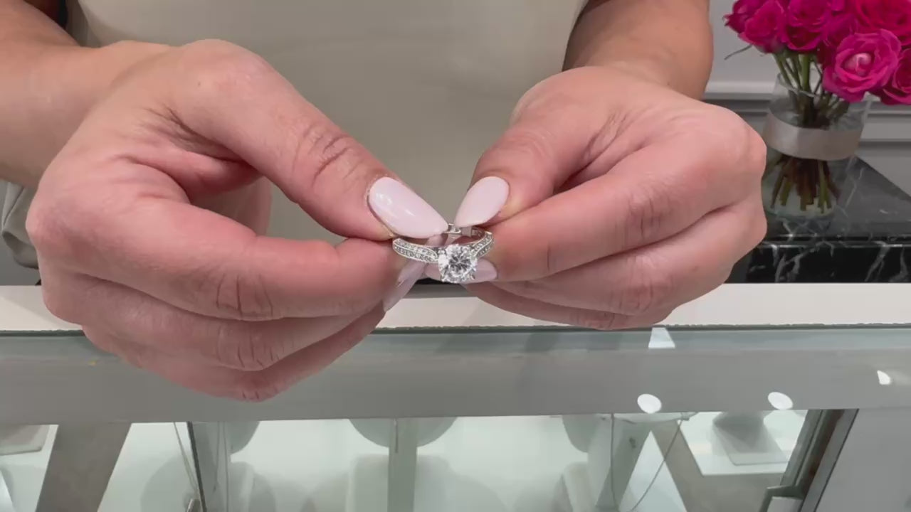 Kirk Kara SS6947A-R Carmella 18K White Gold Diamond Engagement Ring