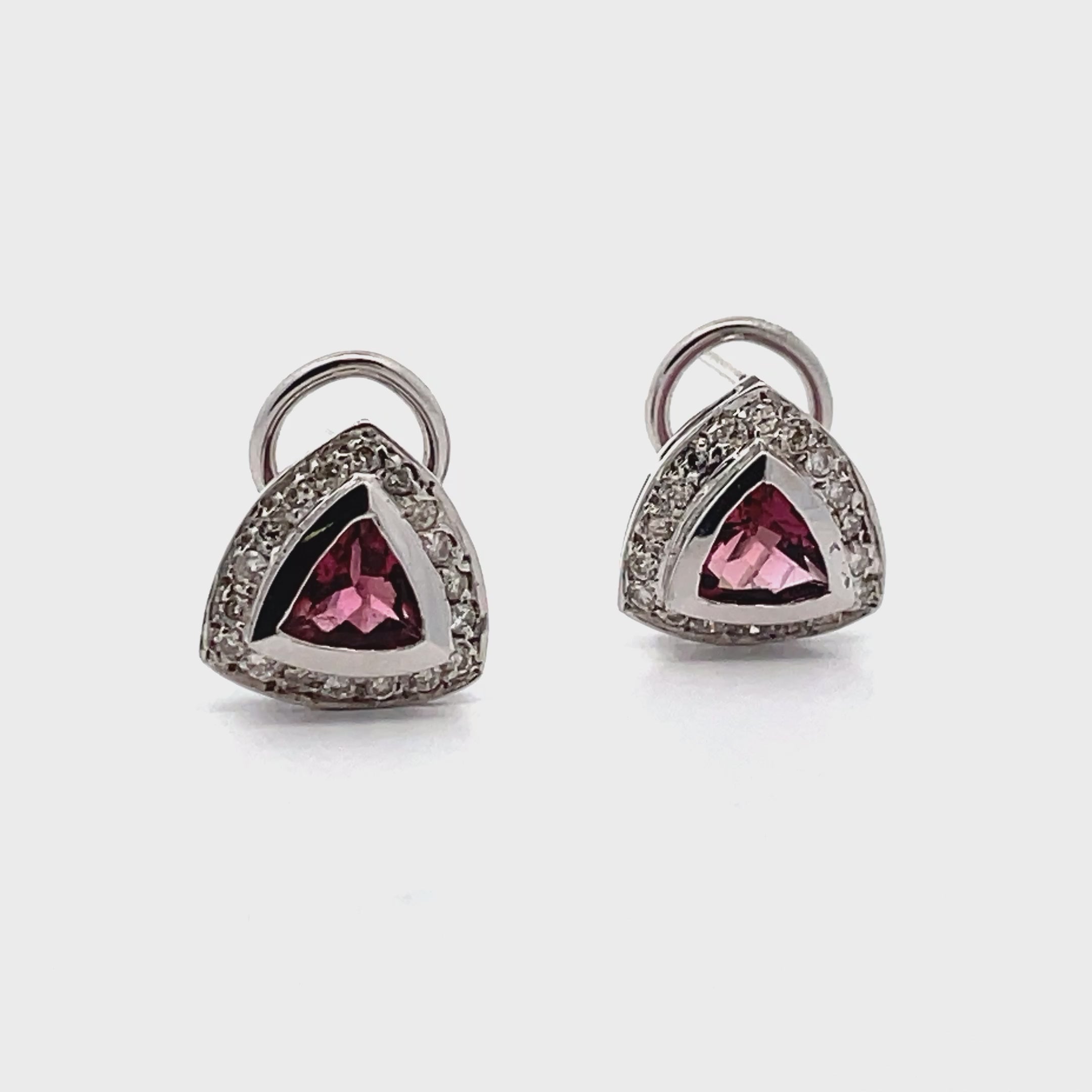 Pink Tourmaline Earrings with Diamonds