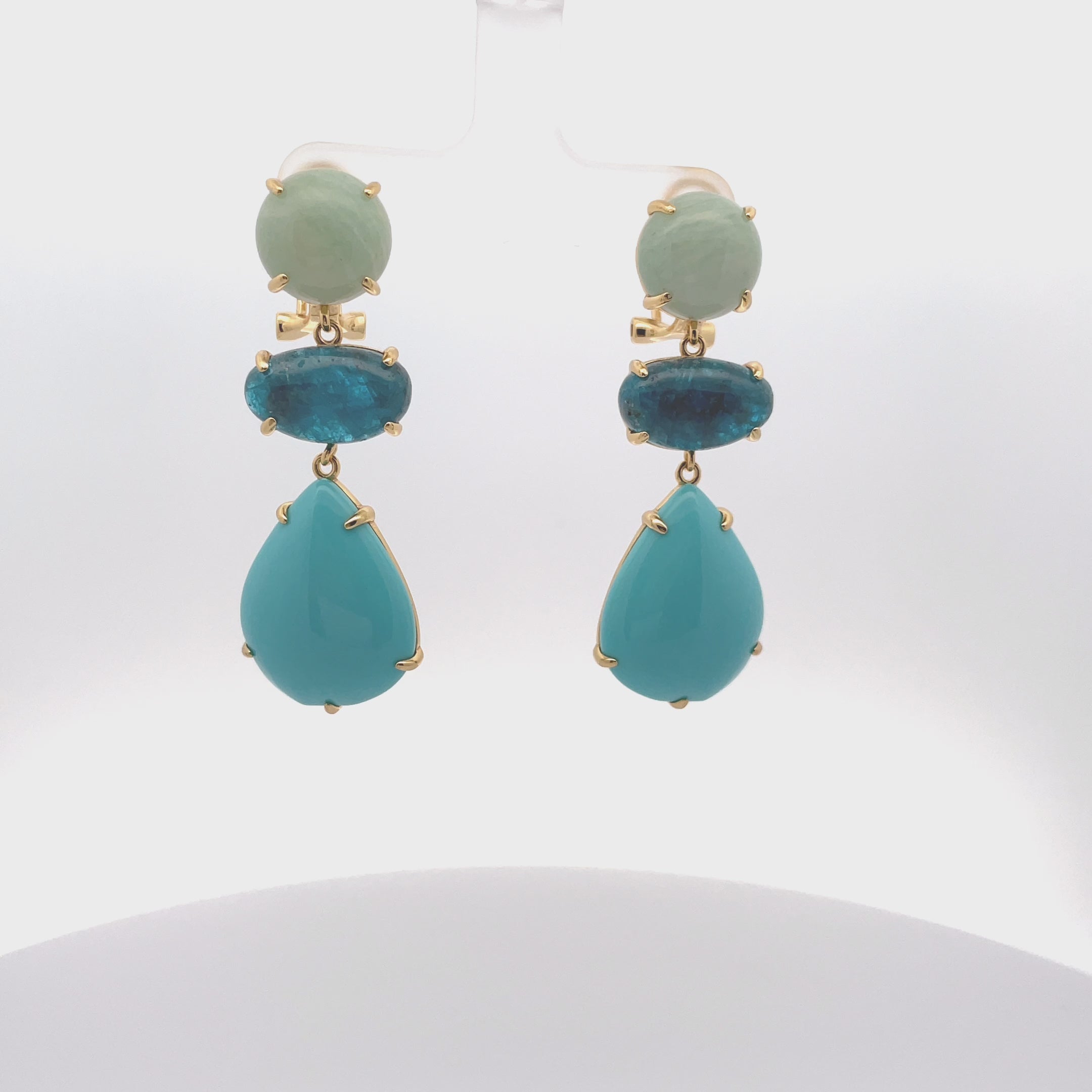 Sterling Silver Fashion Earrings with Blue/Turquoise Color Stones