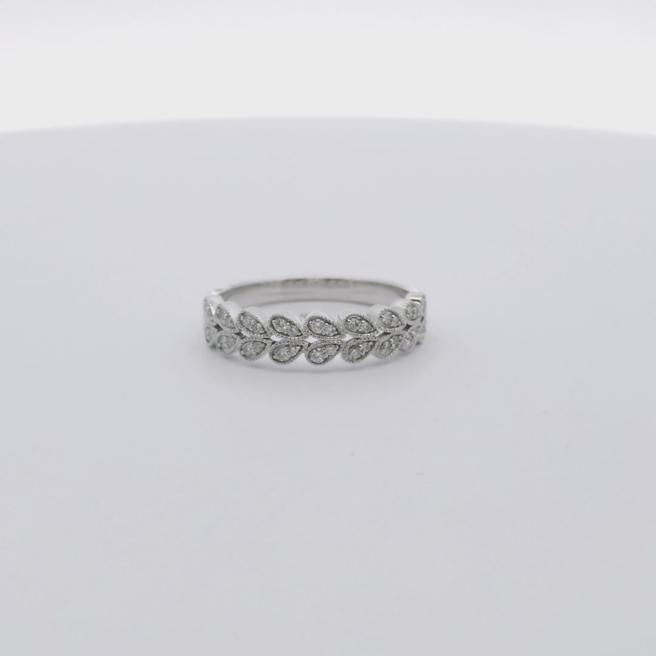 Allison Kaufman 14K White Gold Wedding Band with Diamonds
