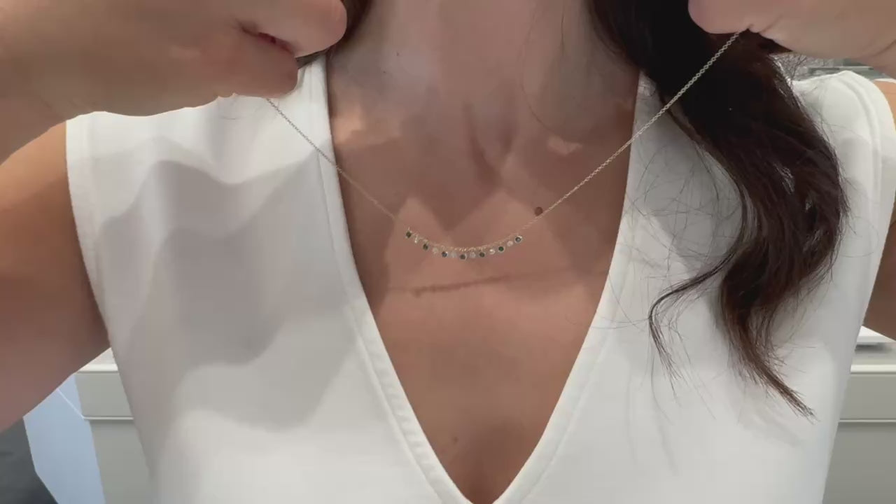 Meira T. N11961/YS 14K Yellow Gold Diamond and Sapphire Layering Necklace
