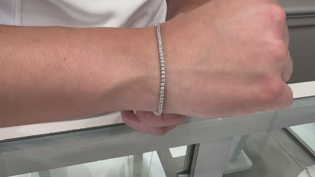 14K White Gold Tennis Bracelet