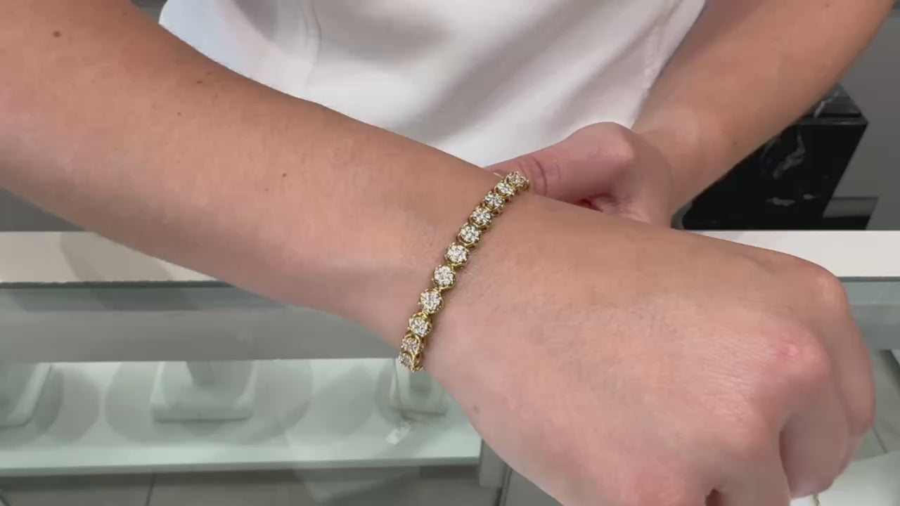 Simon G. LB2190 18K Yellow Gold Diamond Tennis Bracelet