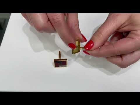 Pre-owned 18K Yellow Gold Rectangular Shape Cuff Links
