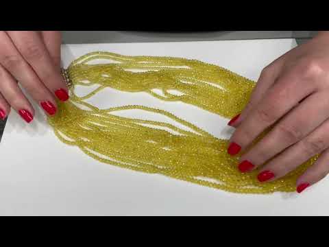 載入影片: Pre-owned Multi Strand Golden Sapphire Necklace with an 18K Yellow Gold and Diamond Clasp