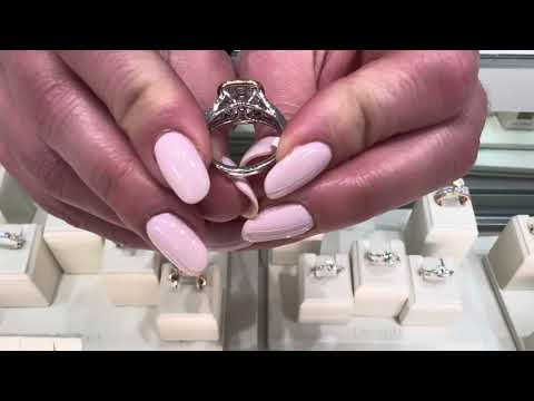 Pink Diamond Ring with Multi Row Shank in 18K White and Rose Gold