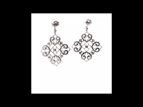 18K White Gold Diamond Hand of God Hamsa Necklace