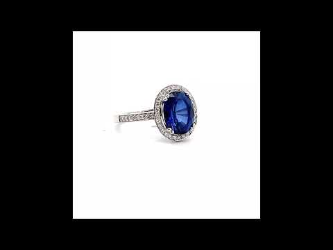 Marquise Sapphire Ring with Baguette Diamonds in 14K Yellow Gold