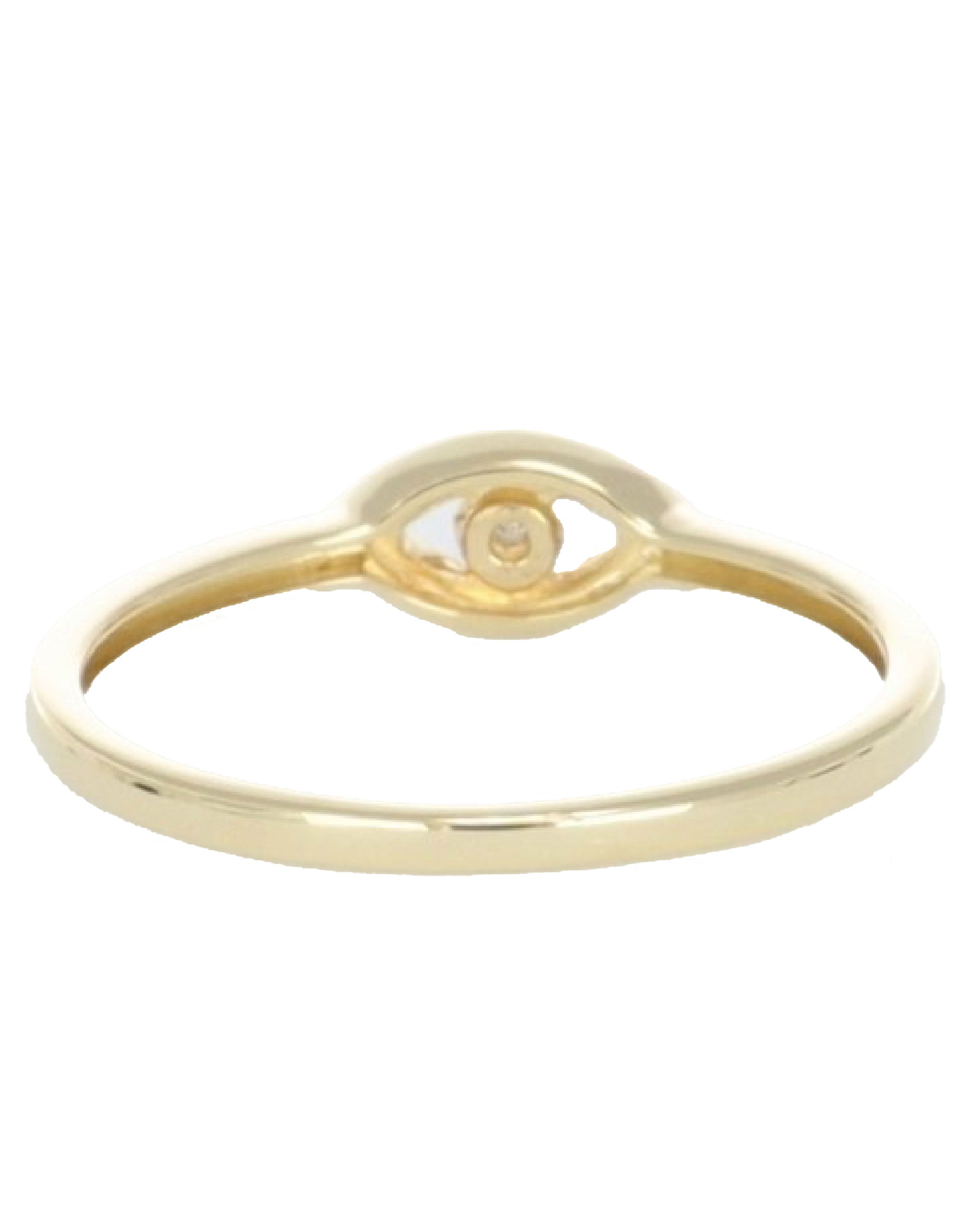 14K Yellow Gold Evil Eye Diamond Ring