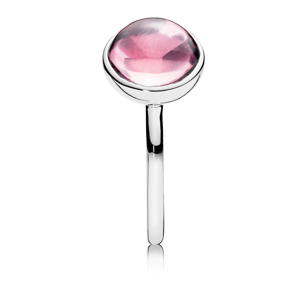 Pandora 190982PCZ Ring Poetic Droplet, Pink CZ, Size 7