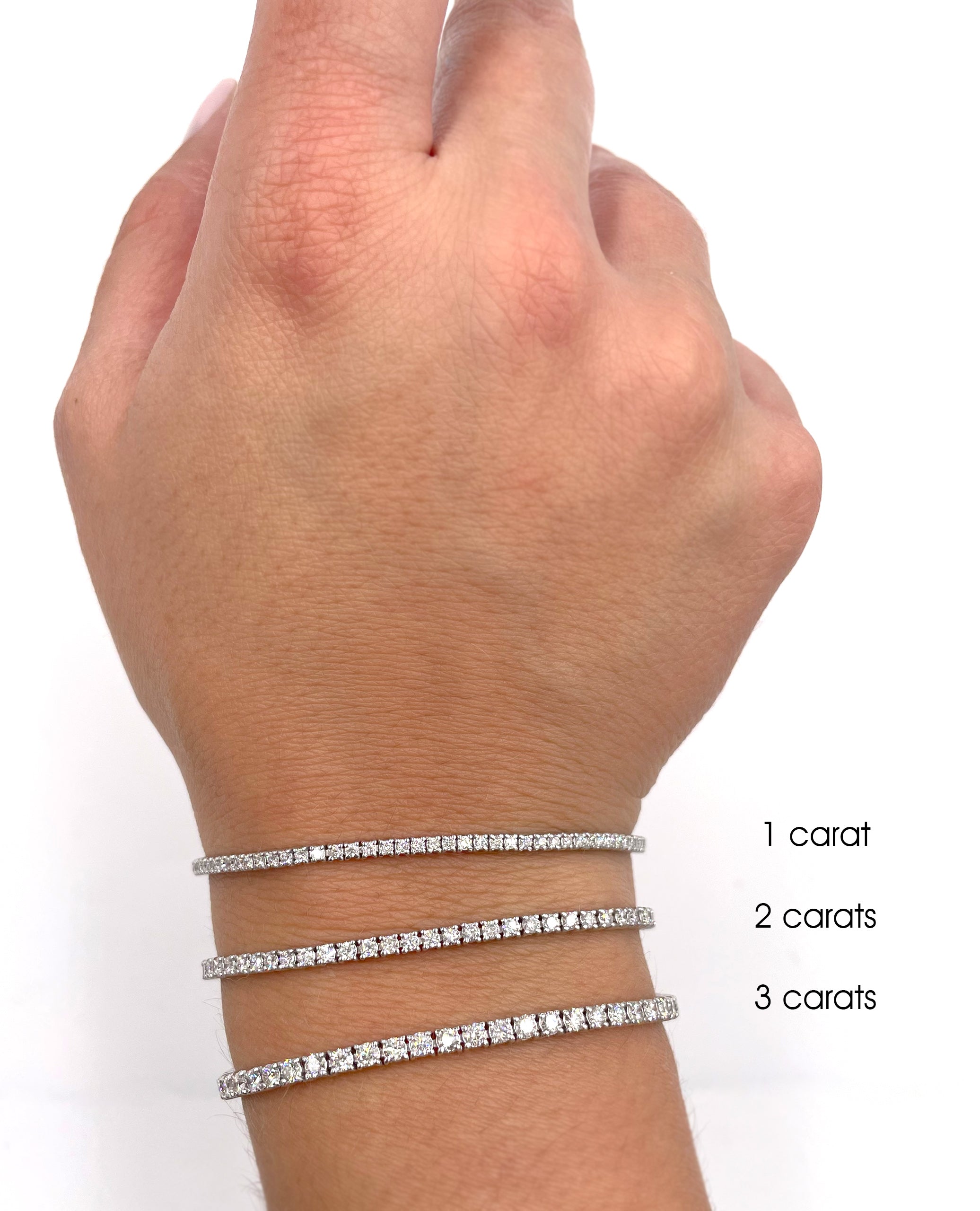 14K White Gold Tennis Bracelet - 1.18 carats