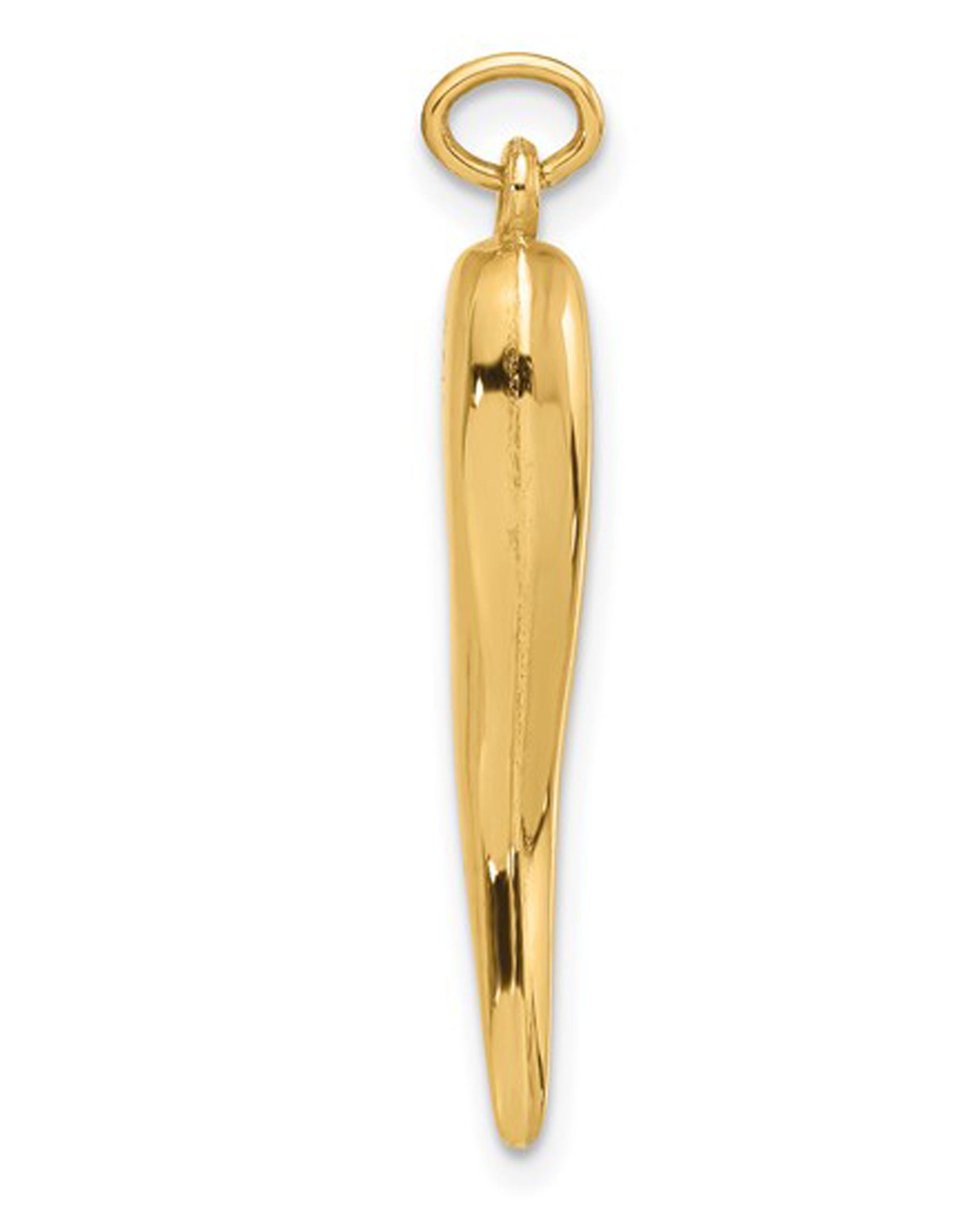 14K Yellow Gold Polished Italian Horn Pendant