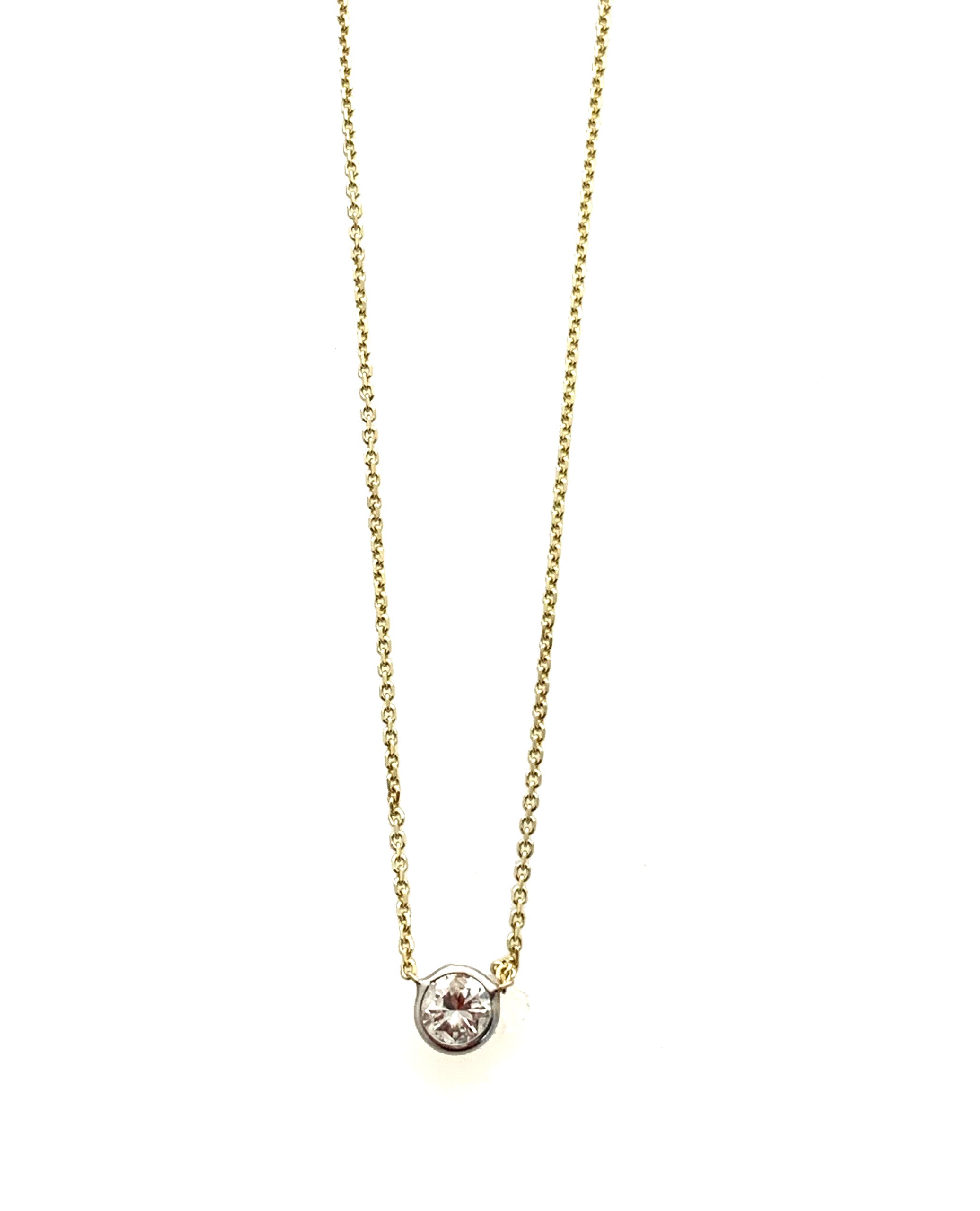 14K Yellow Gold Diamond Dot Necklace