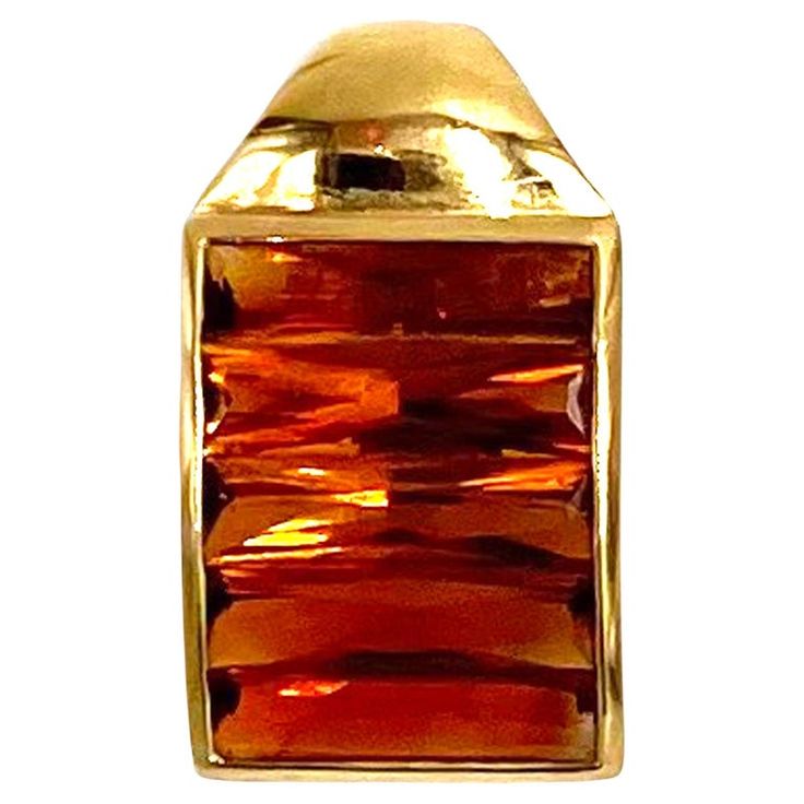 Pre-Owned 18K Yellow Gold Enhancer Pendant with Tangerine Citrine