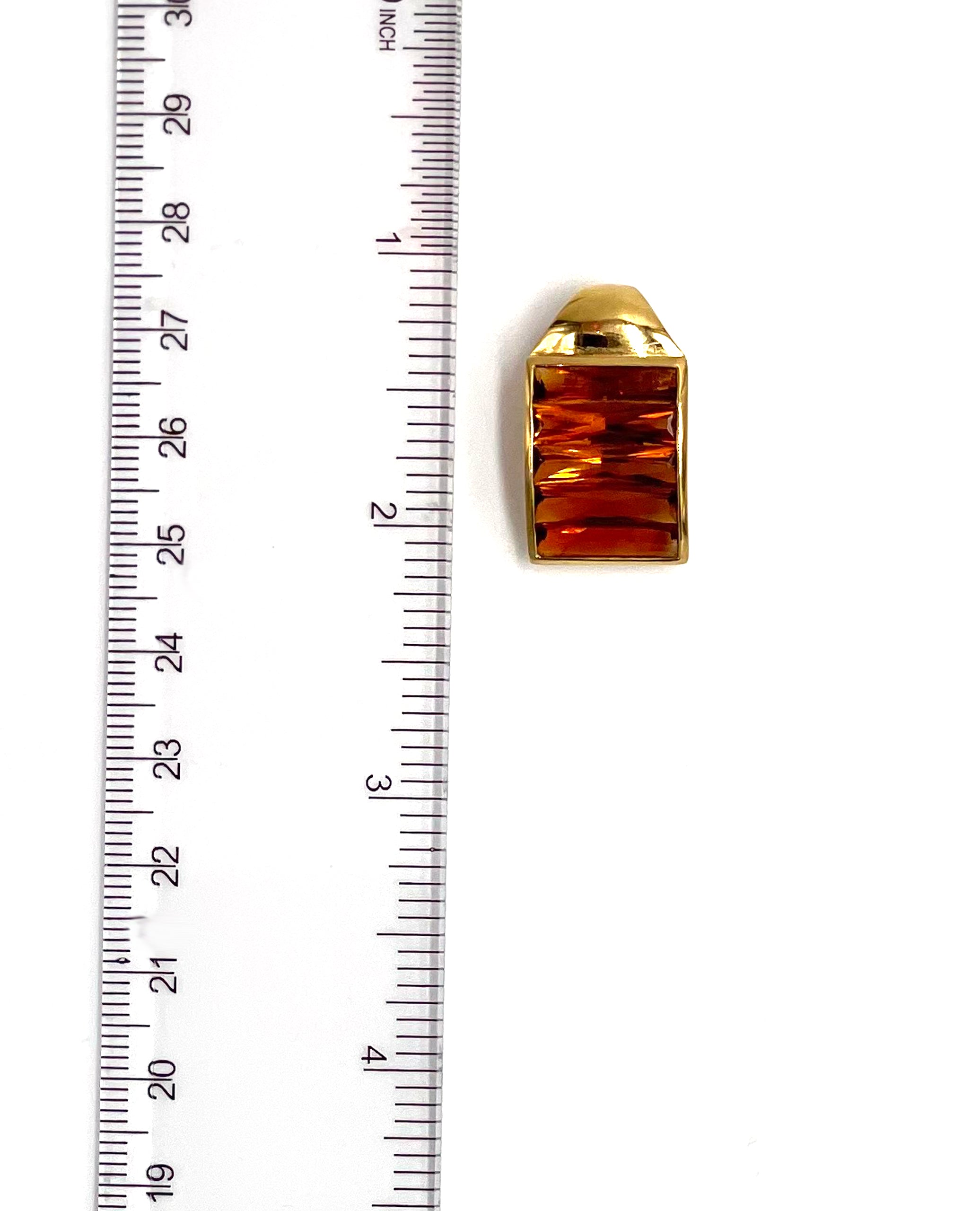 Pre-Owned 18K Yellow Gold Enhancer Pendant with Tangerine Citrine