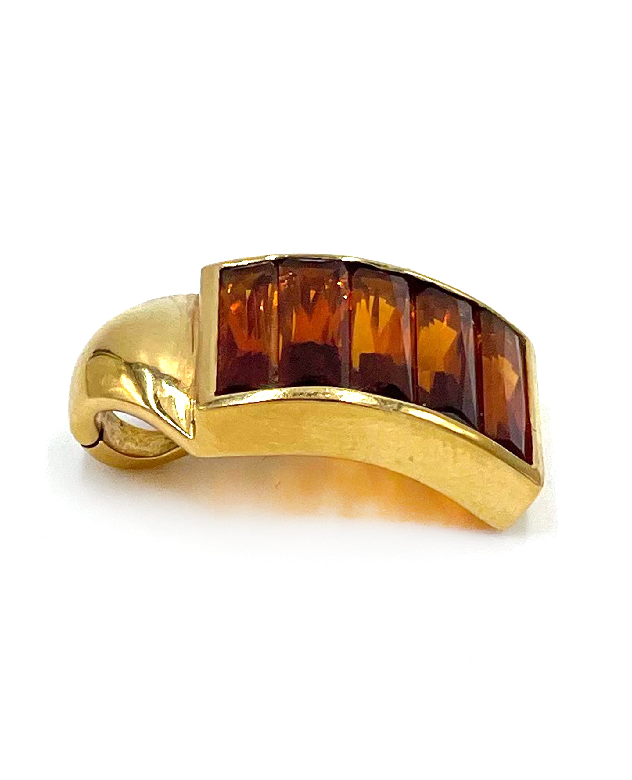 Pre-Owned 18K Yellow Gold Enhancer Pendant with Tangerine Citrine