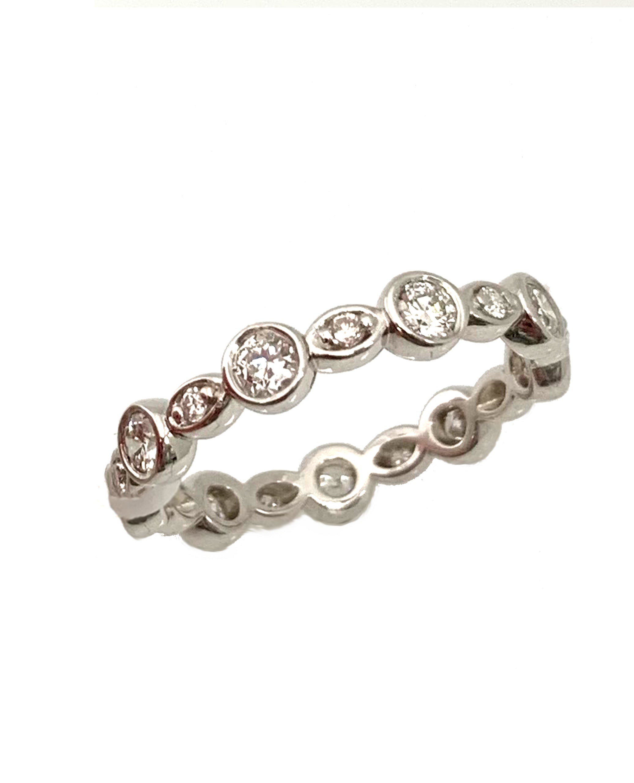 14K White Gold Bezel Eternity Band