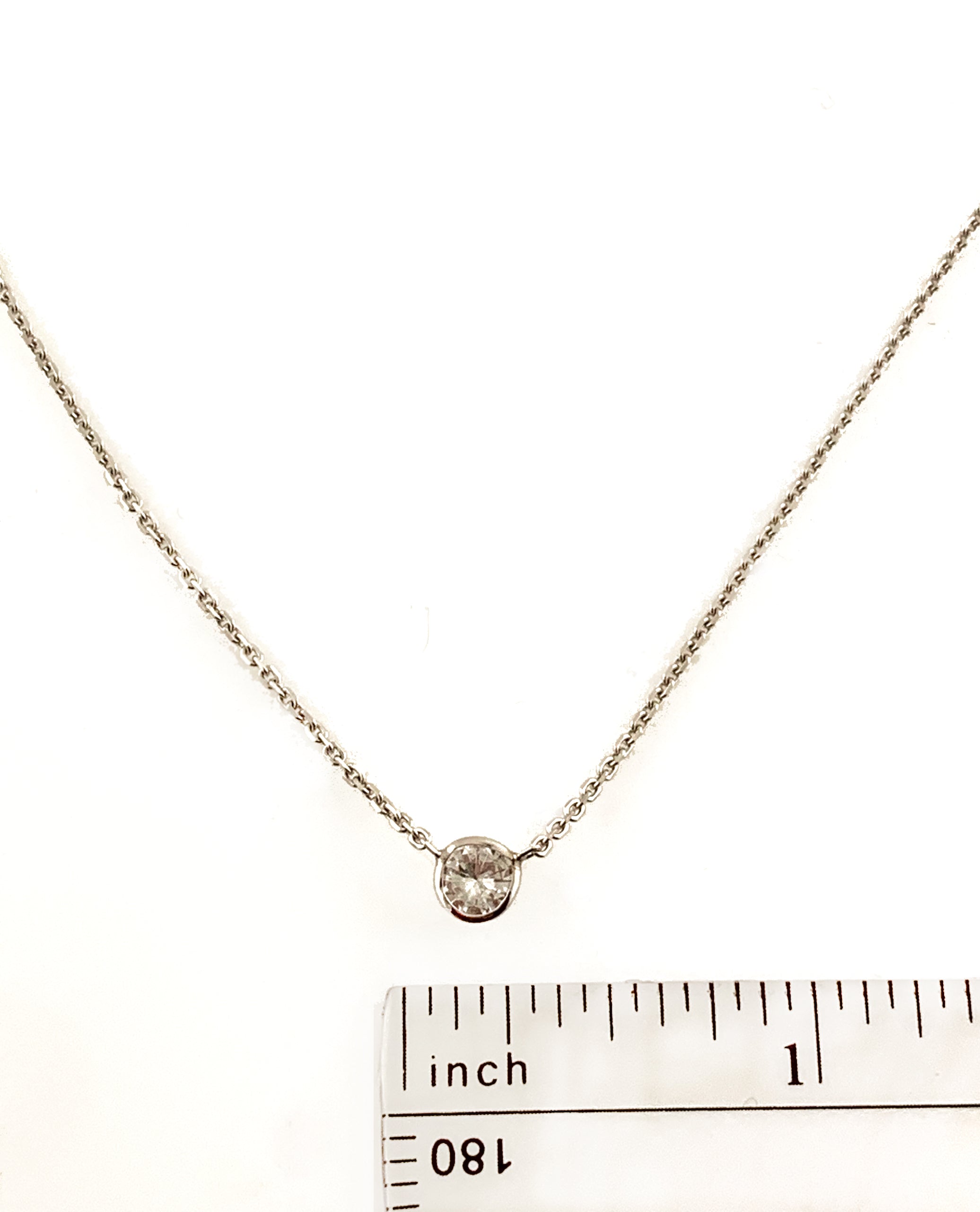 14K White Gold Diamond Dot Necklace
