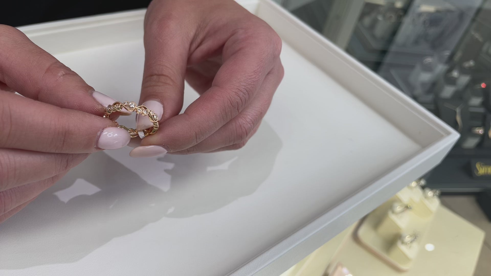 Kirk Kara K202R-B Angelique Diamond Eternity Ring with Filagree and Beading