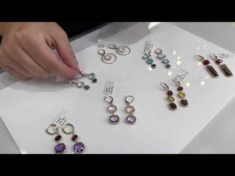 14K Yellow Gold Drop Earrings with Blue Topaz