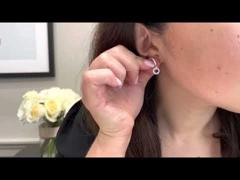 18K White Gold Drop Earrings with Rubies