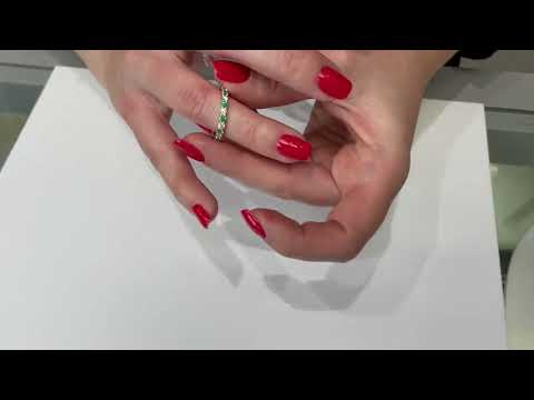 14K Yellow Gold Emerald and Diamond Eternity Band (Watch Video)