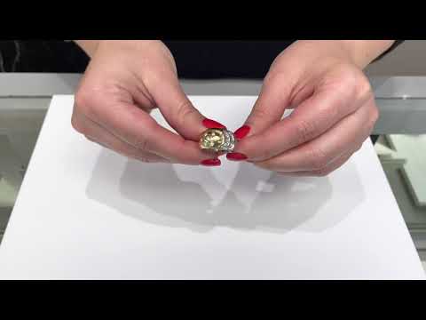 Vintage Platinum and 18k Yellow Gold Dome Ring, Circa 1990 (Watch Video)