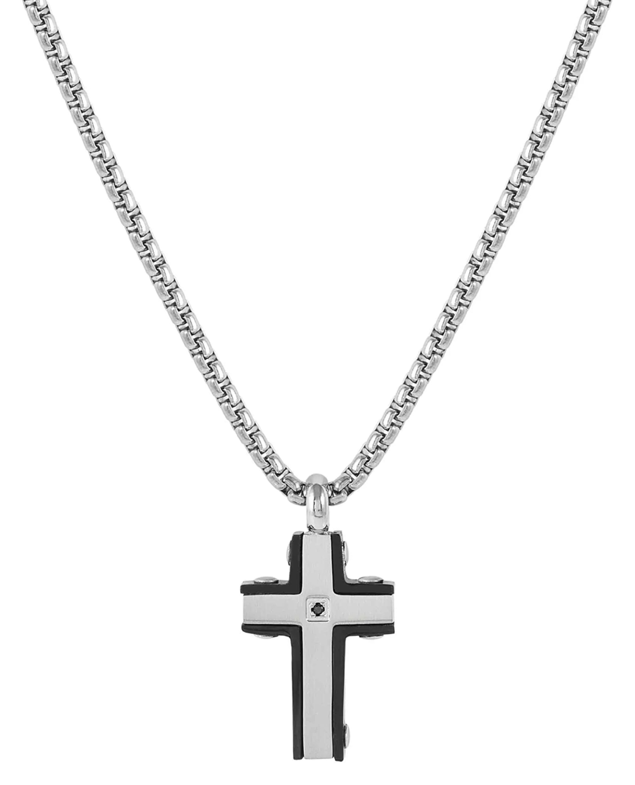 Nomination 028329/007 Strong Necklace Black and Silver with Black Diamond