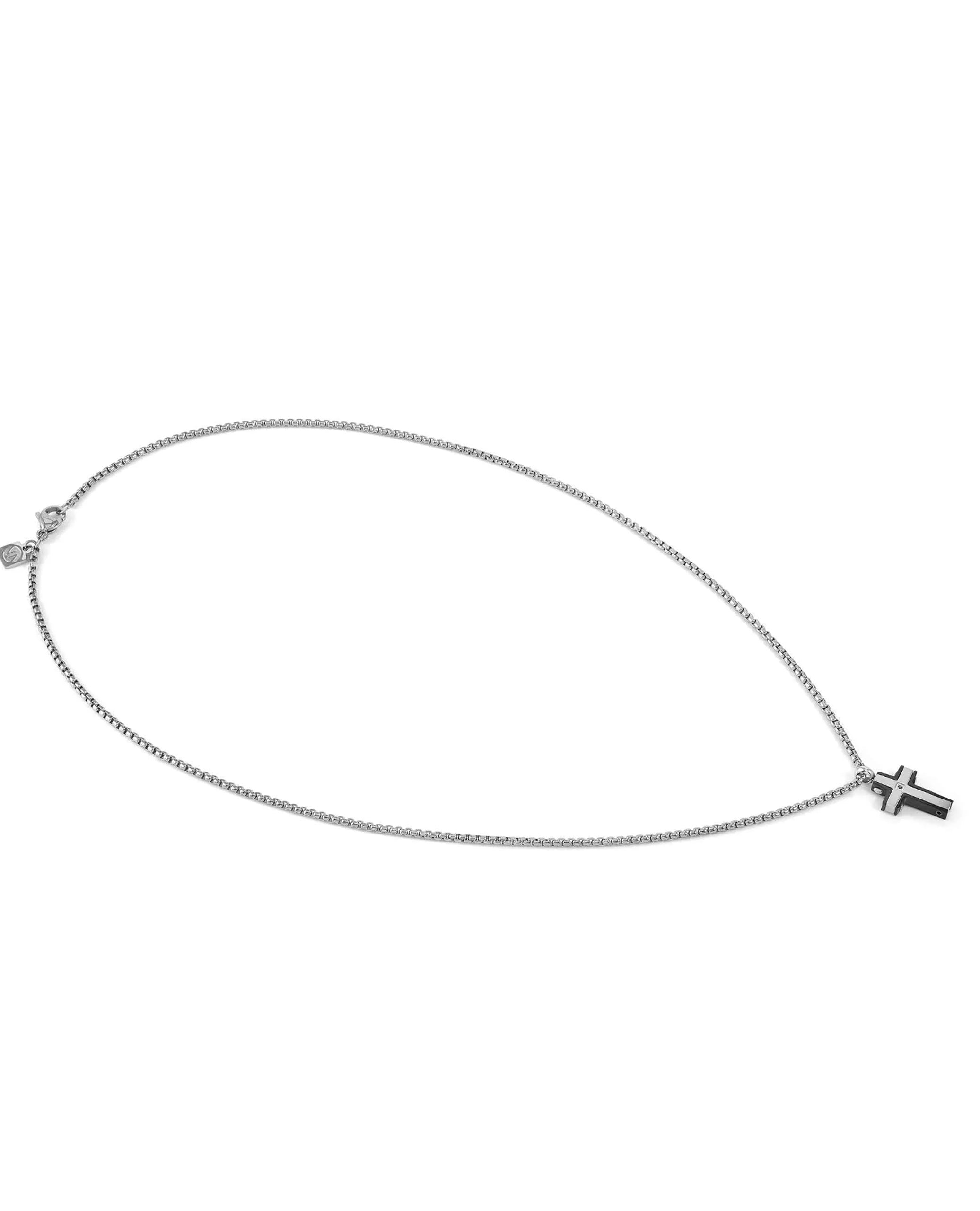 Nomination 028329/007 Strong Necklace Black and Silver with Black Diamond