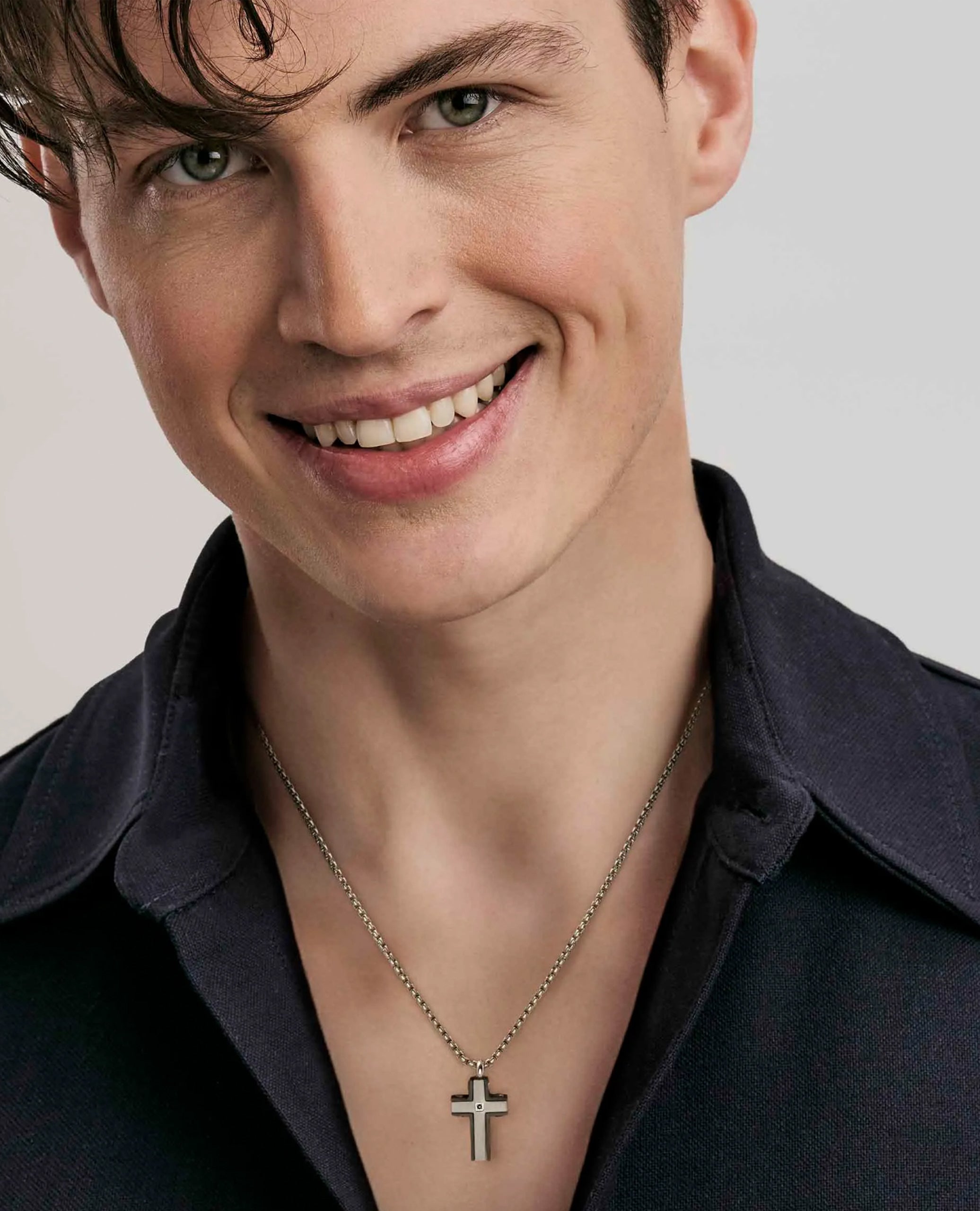 Nomination 028329/007 Strong Necklace Black and Silver with Black Diamond
