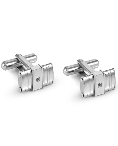 Nomination 028333/036 Strong Cufflinks with Black Diamond in Steel