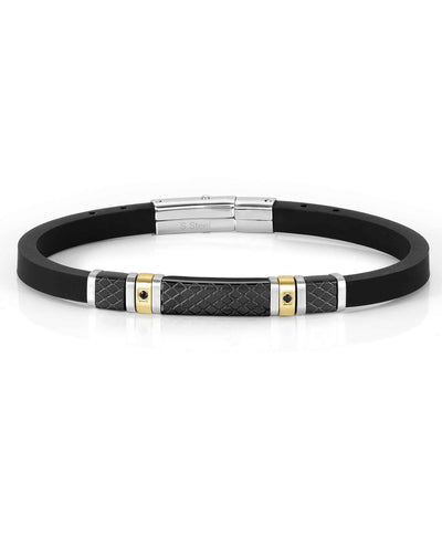 Nomination 028809/012 Steel "City" Black Rubber Bracelet