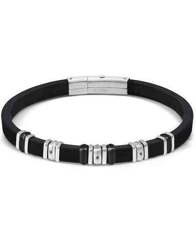 Nomination 028821/039 City Energy Black Rubber Bracelet With Black CZ