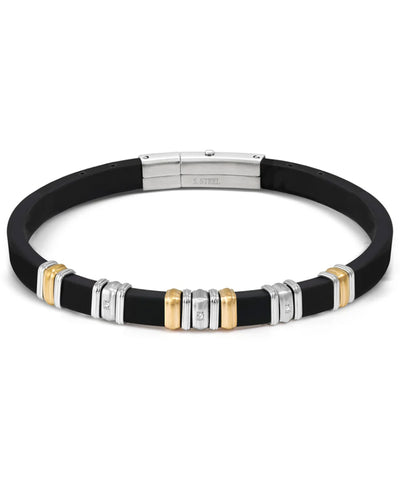 Nomination 028821/057 City Energy Rubber Bracelet in Steel and Yellow Color