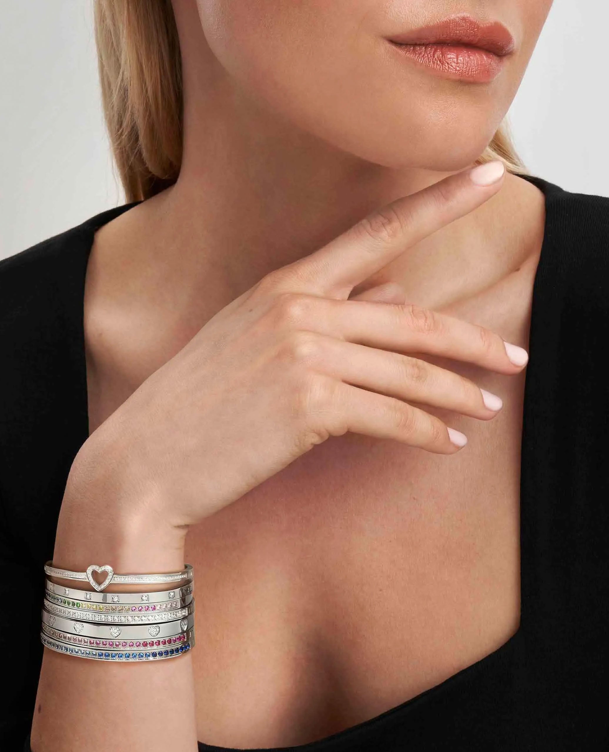 Nomination 029515/001 Rigid Chain Bangle Bracelet with CZ