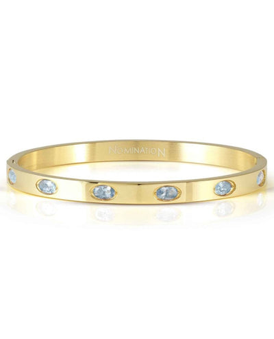 Nomination 029518/022 Pretty Bangles Light Blue Oval CZ with Yellow Gold Finish