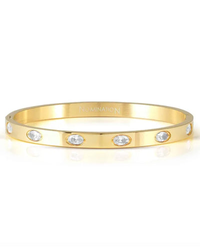 Nomination 029518/020 Pretty Bangles White Oval CZ with Yellow Gold Finish