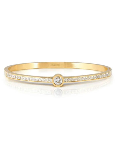 Nomination 029521/020 Pretty Bangles Central CZ and Pave White with Yellow Gold Finish