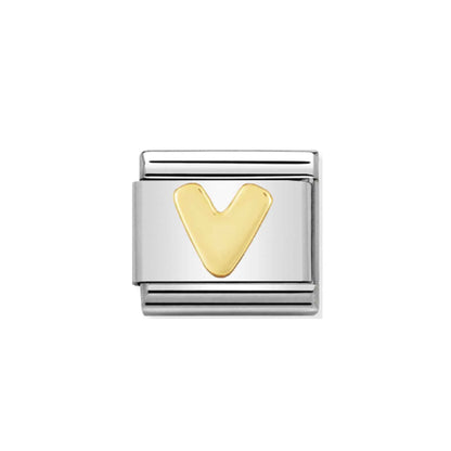 Nomination Composable 030101/22 Letter V Classic Letters